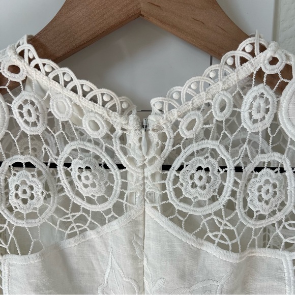 Zimmermann Bonita Crochet-Paneled Embroidered Linen And Cotton-Blend Midi Dress - Picture 8 of 12